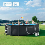 INTEX 26325EP 16ft X 48in Ultra XTR Frame Deluxe Above Ground Swimming Pool Set with 1500 GPH Sand Filter Pump, Removable Ladder, Ground Cloth, Pool Cover, SuperTough, Puncture and Rust Resistant