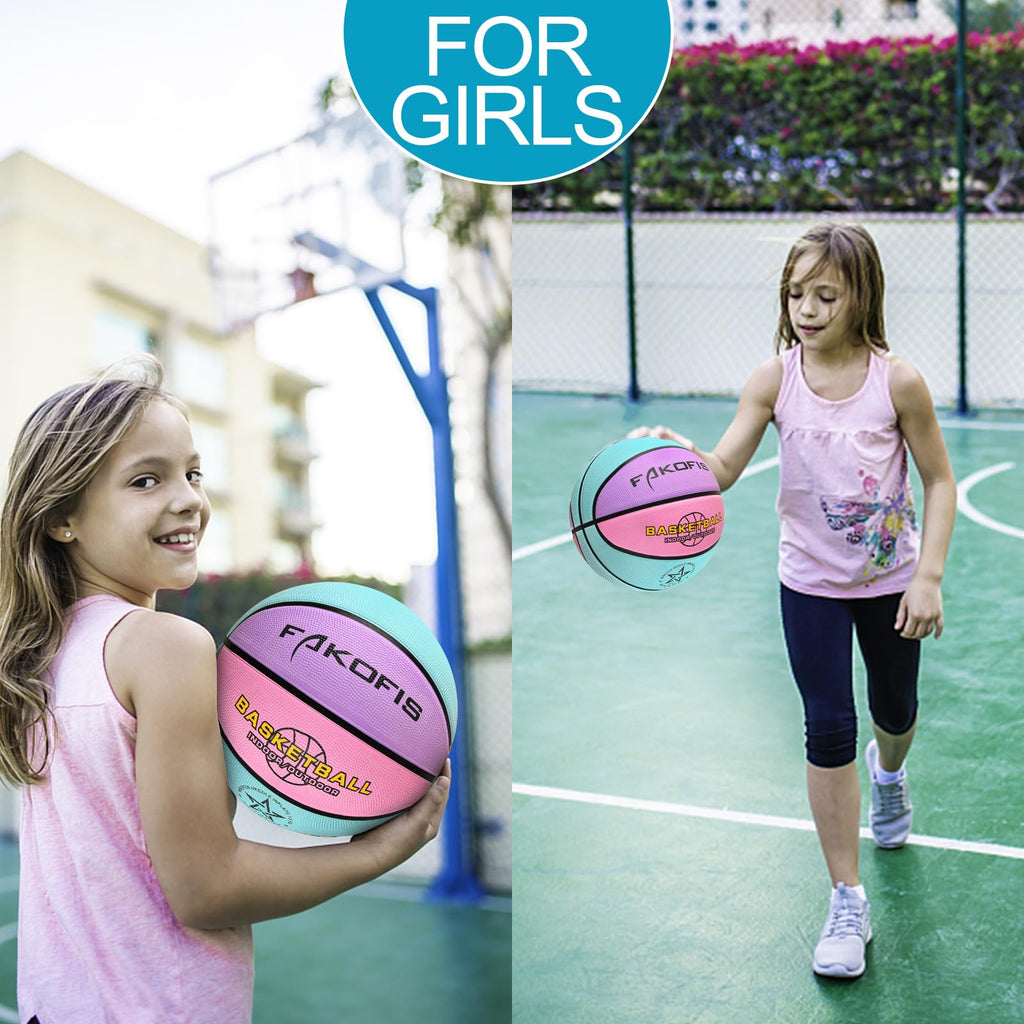 Toddler Kids Basketball Size 3(22") Mini Basketball for Boys Girls Age 1 2 3 4 5 6,PU Rubber Indoor Outdoor Basket Balls for Training Shoot and Dribble