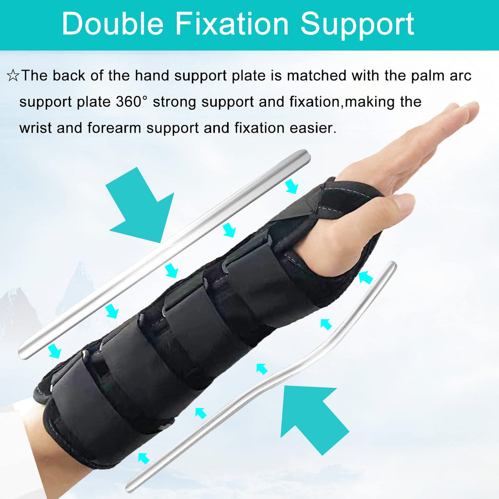 TANDCF Unisex Forearm and Wrist Support Splint Brace Double Fixation Wrist Brace for Carpal Tunnel,Adjustable Night Time Forearm Immobilizer Brace Splints,12.2 inch (31cm) length(LH/L)