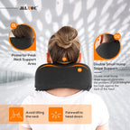 MLVOC Travel Pillow 100% Pure Memory Foam Neck Pillow, Comfortable & Breathable Cover, Machine Washable, Airplane Travel Kit with 3D Contoured Eye Masks, Earplugs, and Luxury Bag, Standard (Black)