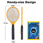 2 Pack Bug Zapper Electric Fly Swatter Zap Mosquito - Indoor Outdoor Zapping Racket for Pest - Safe to Touch with 3-Layer Safety Mesh