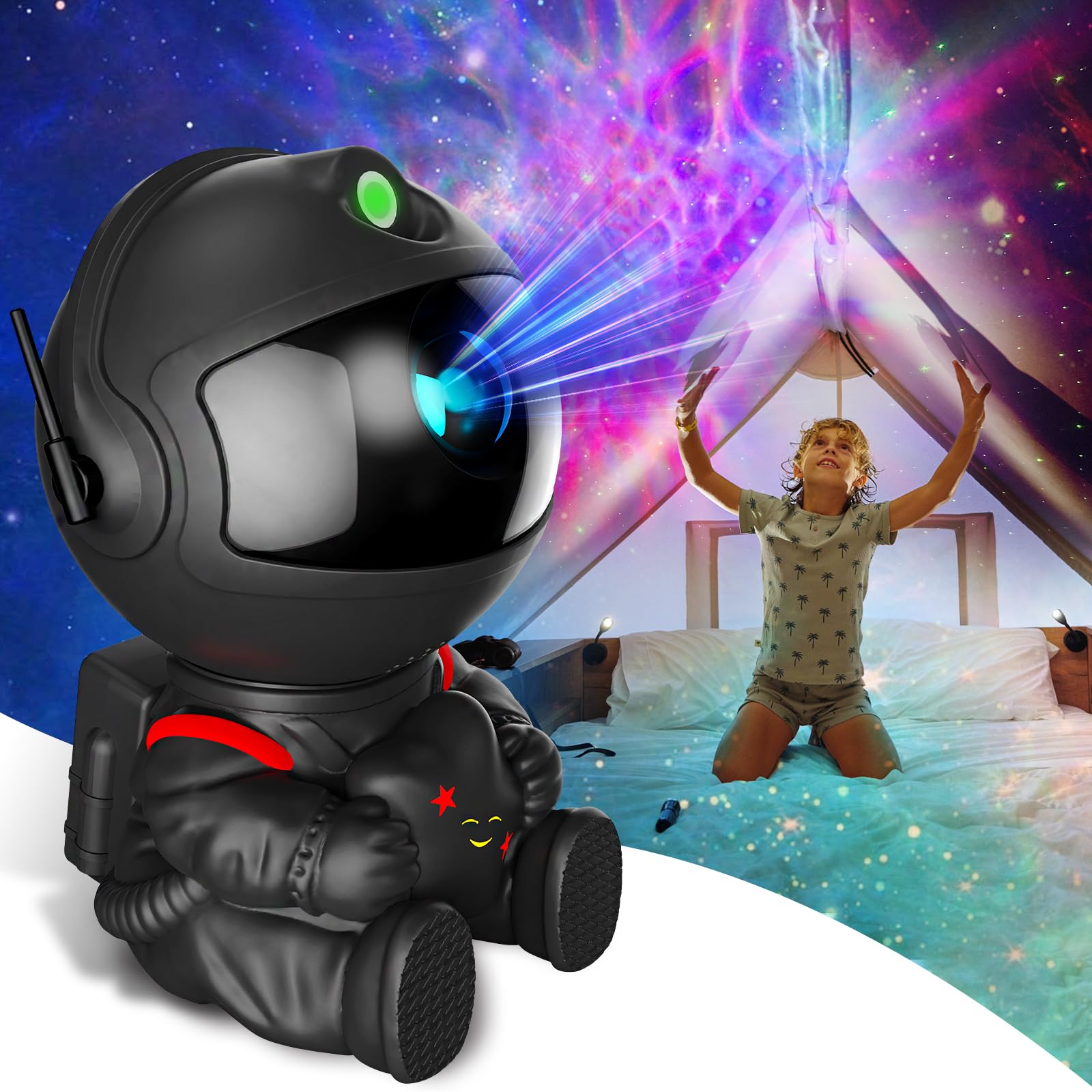 Astronaut Galaxy Projector, Star Projector Galaxy Light, Night Light for Kids, Nebula Ceiling LED Lamp, Room Decor, with Timer and Remote, Gifts for Christmas, Valentine's Day, Birthdays