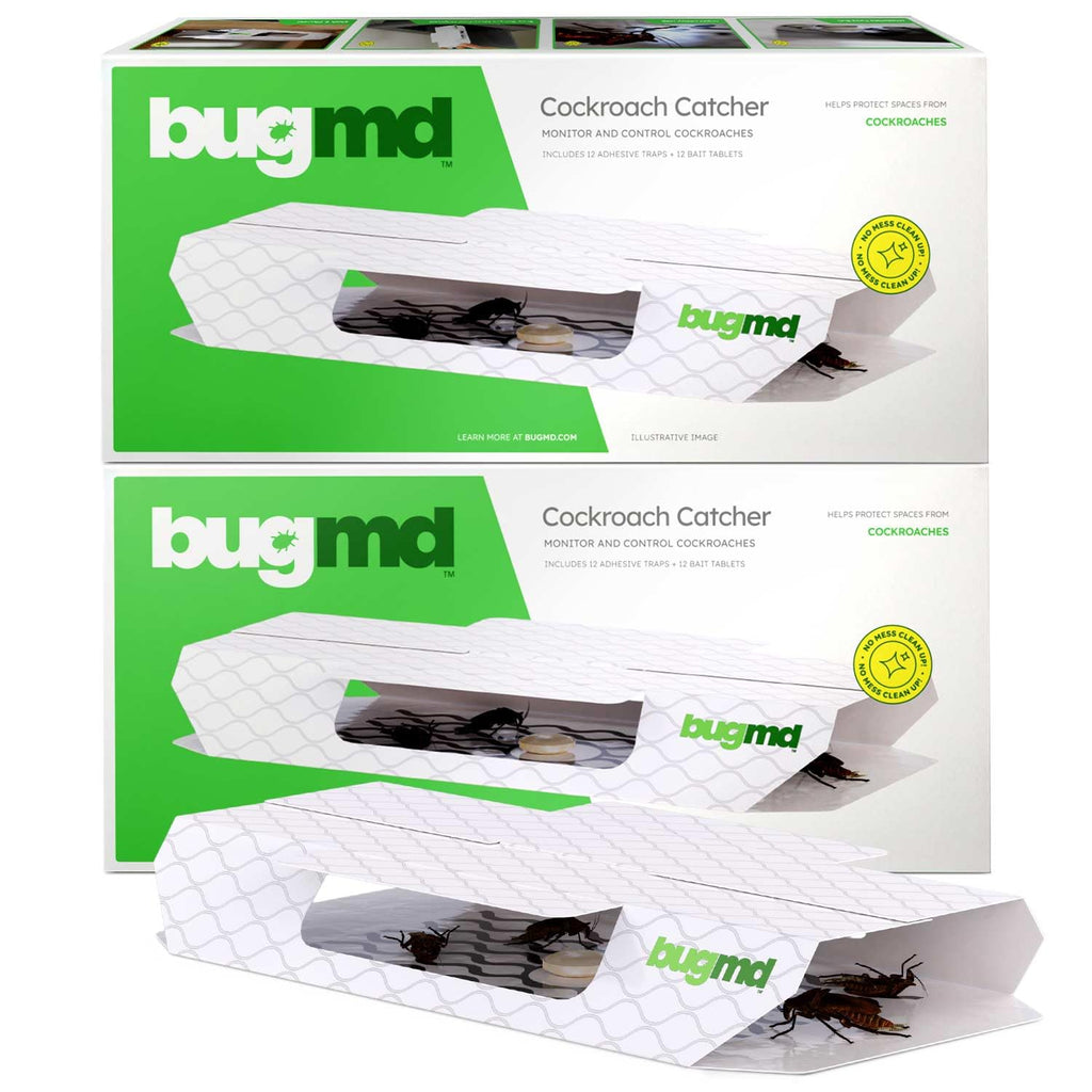 BugMD Indoor Cockroach Killer & Roach Trap - Sticky Insect, Spider, Cricket Control for Home - Glue Traps Pest Defense, 24 Pack Sticky Bug Solution