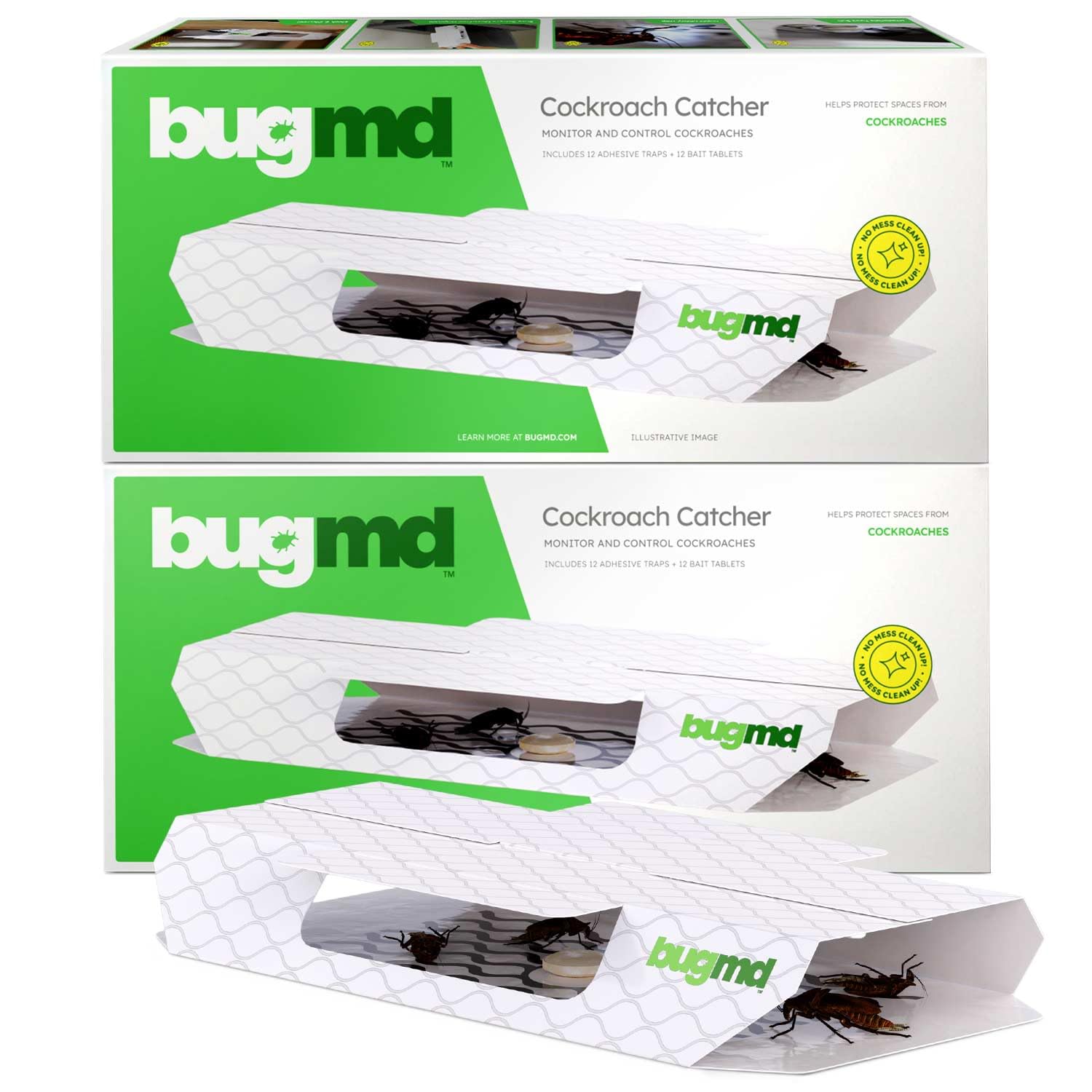 BugMD Indoor Cockroach Killer & Roach Trap - Sticky Insect, Spider, Cricket Control for Home - Glue Traps Pest Defense, 24 Pack Sticky Bug Solution