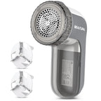 BEAUTURAL Fabric Shaver and Lint Remover, Sweater Defuzzer with 2-Speeds, 2 Replaceable Stainless Steel Blades, Battery Operated, Remove Clothes Fuzz, Lint Balls, Pills, Bobbles Gray