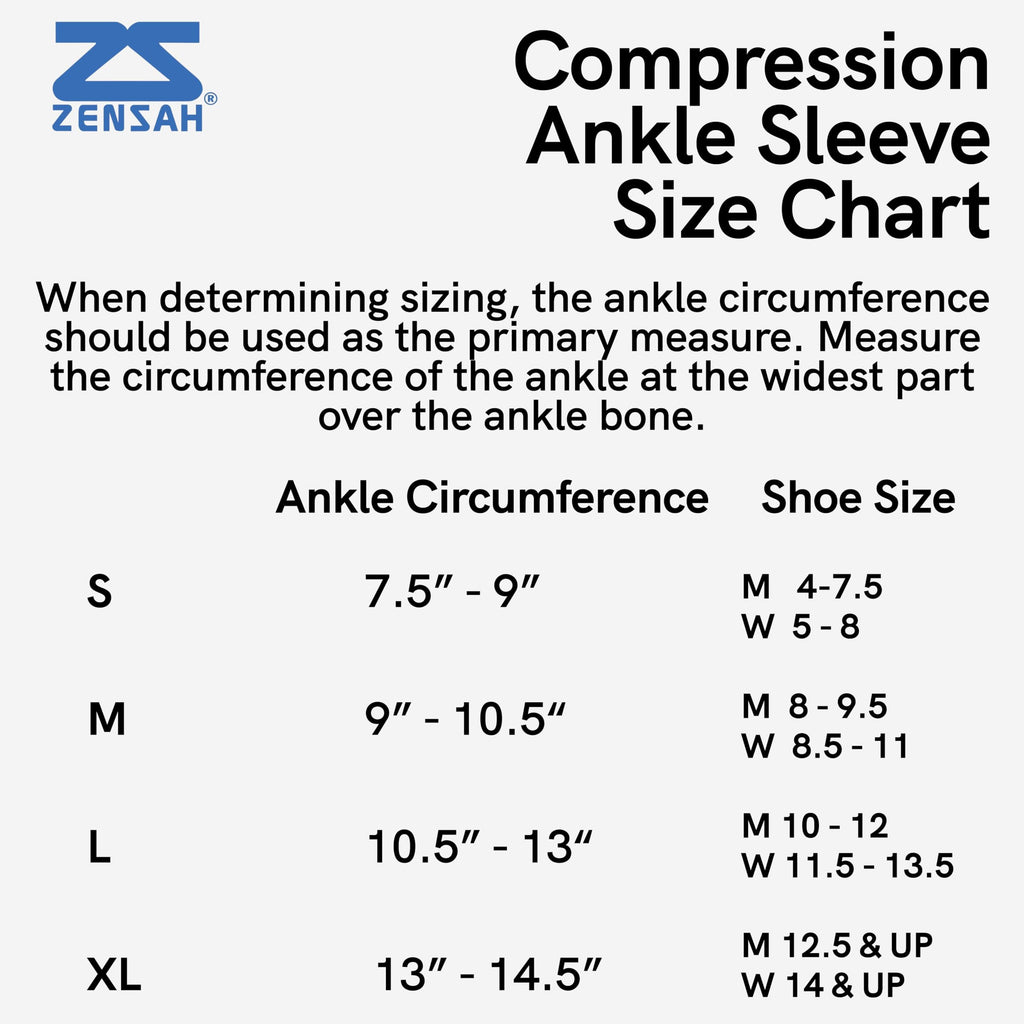 Zensah Ankle Support - Compression Ankle Brace - Great for Running, Soccer, Volleyball, Sports - Ankle Sleeve Helps Sprains, Tendonitis, Pain (Medium, Black - Pair)