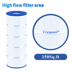 Cryspool® 08056 Filter Compatible with Jandy CS150, X-Stream CC1500, CCX1500RE, Pro Clean 150, PWWCT150, R0462300, PJANCS150, C-8414, FC-1287, 150 Sq. Ft Pool Filter Cartridge, 1 Pack