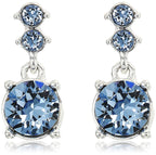 Women's Necklace and Earring Set — Silver Tone Jewelry Set with Blue and Crystal Inspired Accents, Fashion Accessories for Everyday and Dress Wear