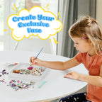 Kssiaz DIY Vase Mosaic Painting Kit, DIY Mosaic Arts and Craft Kits with Vase Flower Mosaic Accessories, Handmade Sticker Painting Gem Art Kit for Kids Christmas Room Decor