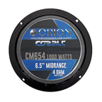 ORION Cobalt CM654 High Efficiency 6.5" Mid-Range Bullet Loudspeakers, 1000W Max Power, 250W RMS, 4 Ohm, 1.5" Voice Coil - Pro Car Audio Stereo, Midrange Speakers (Pair)