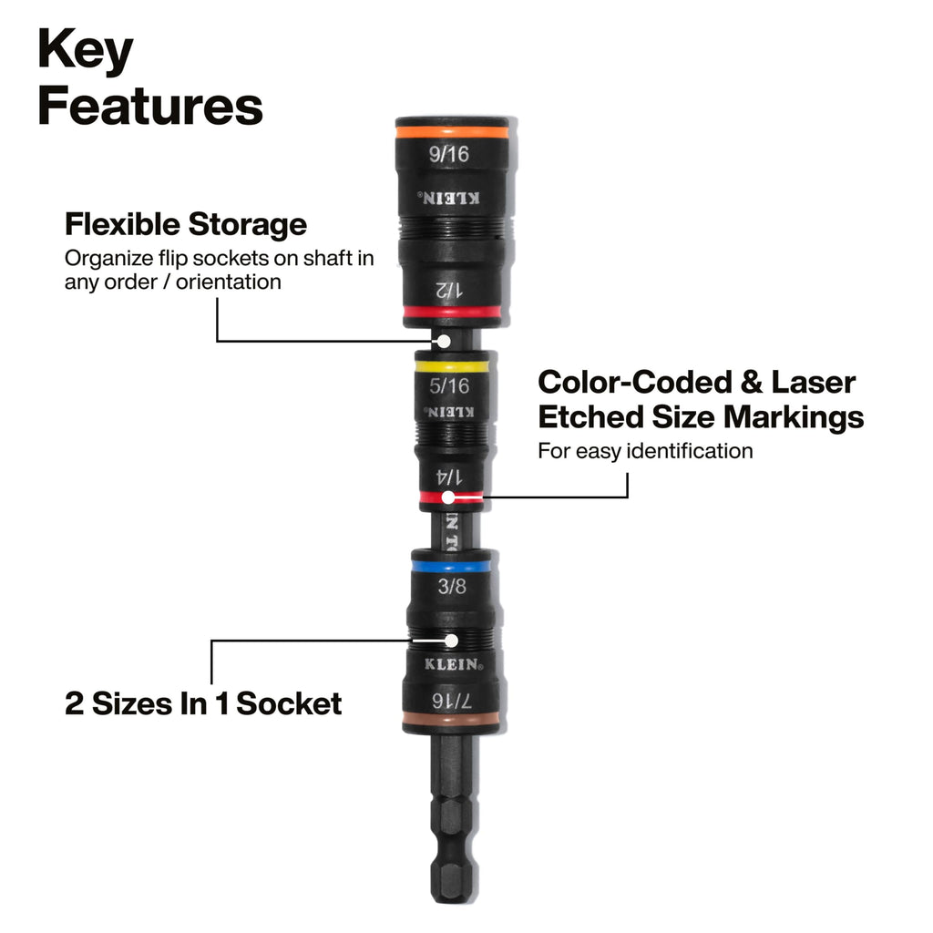 Klein Tools 32303HD Impact Driver Set, 20-in-1 SAE Impact Rated Sockets and Screwdriver Tool with Phillips, Slotted, Square and Torx Tips