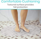 Vive Oval Bathtub Mat - Nonslip Shower Floor Pad - Non-Slip and Non-Skid for Bath Tub with Strong Rubber Suction Cup Grip - for Baby, Elderly, Kids, Bathroom (Gray)
