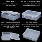 Bead Organizer Box, 60pcs Small Clear Plastic Storage Containers, Craft Storage Box Features Hinged Lid and Labels, Mini Boxes for Bracelets, Jewelry, Diamonds, Clay Beads, Screws, Seeds, Small Parts