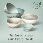 COOK WITH COLOR Mixing Bowls with Lids - 12 Piece Plastic Nesting Bowls Set includes 6 Prep Bowls and 6 Lids, Diamond Design - Microwave Safe (Mint)