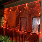 YEGUO Orange Lights for Halloween, 200 LED String Lights Outdoor Waterproof, Green Wire Christmas Lights Indoor, 8 Modes 66ft Twinkle Lights Plug in for Halloween Decor