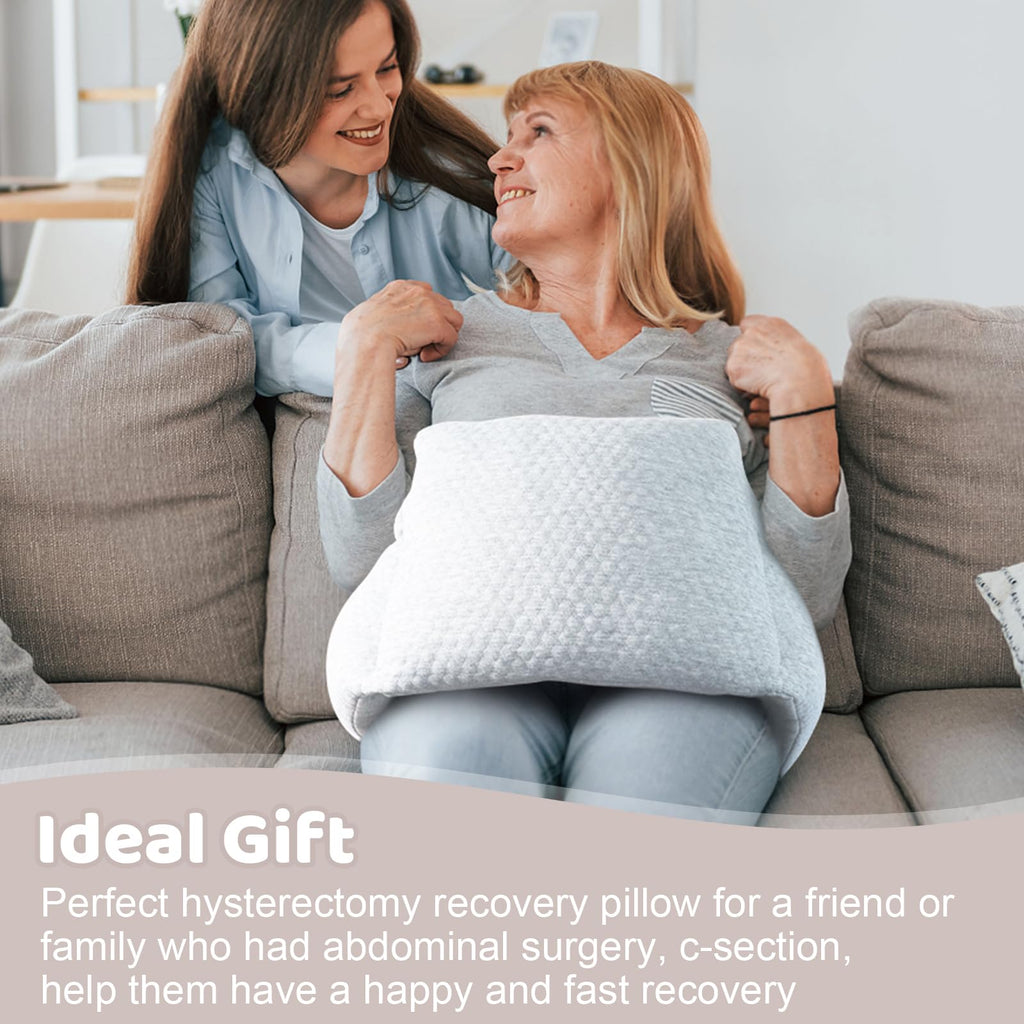 RoamReady Hysterectomy Recovery Pillow, Post-Surgery Cushion for Abdomen C-Section Tummy Tuck Lumpectomy Myomectomy Patients Must Haves Abdominal Pillow with Pocket