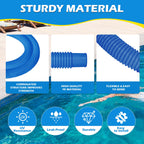 3 Pcs 1.25" Pool Hose, 59" Long Accessory Pool Pump Replacement Hoses, Compatible with All Above Ground Pool Filter Pumps that Use 1 1/4 Diameter Hoses