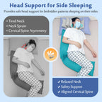 Mybow Neck Stabilizer Wedge Surgery Pillows for Sleeping Upright Head Straight Medical Positioning Wedge Recliner Wheelchair Neck Support Side Sleeper Head Positioner Elderly Disabled Bedridden