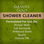 Granite Gold Shower Cleaner Spray For for Quartz, Granite, Marble, Ceramic, and Other Stone Tub Surfaces, 64 Fl Oz & 24 Fl Oz