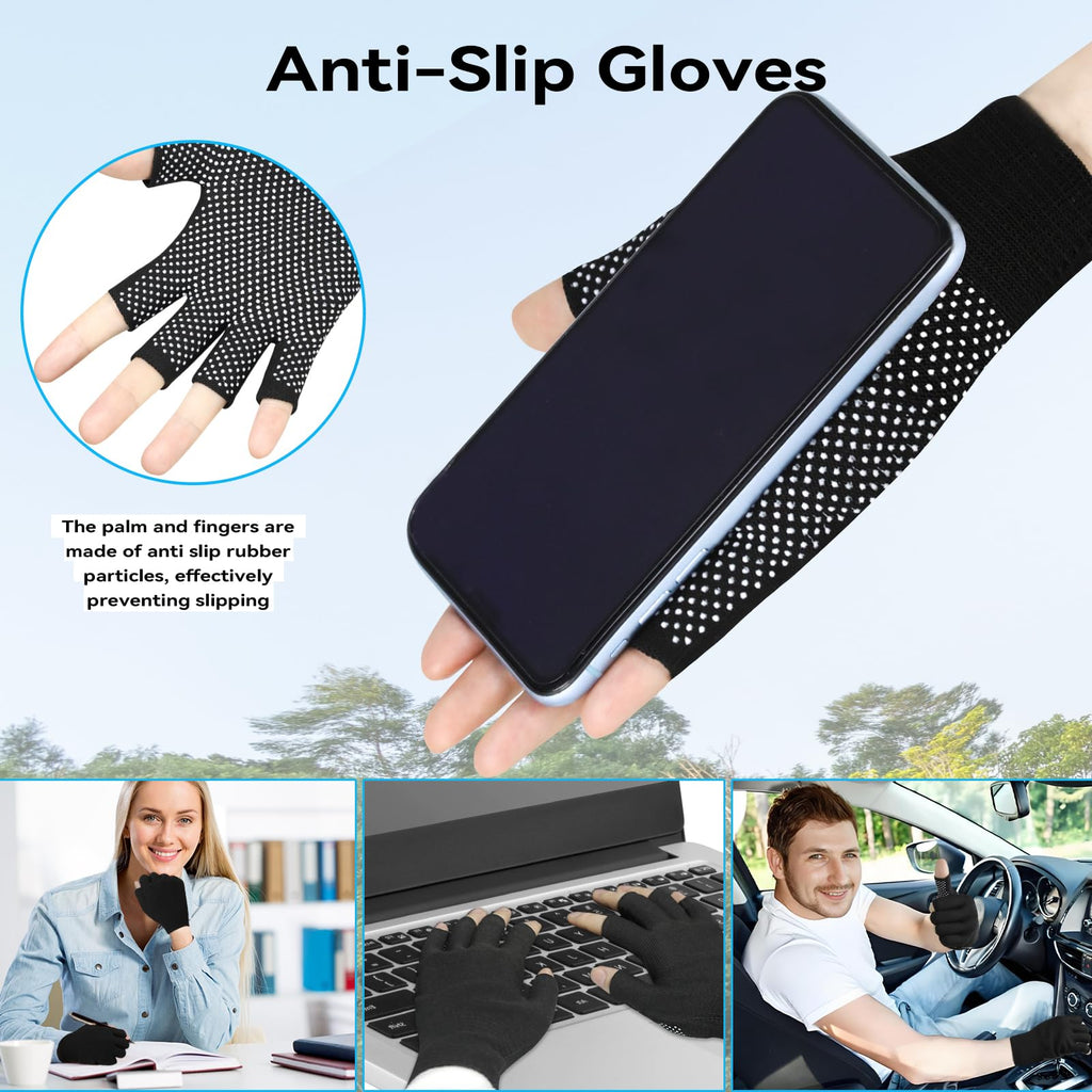 Winter Touchscreen Gloves for Women and Men, Anti-Slip Light Weight Half-Finger Gloves for Hiking, Warm Glove Cycling Driving, Cold Weather, Running, Outdoor Sports, Daily Work(5 fingers-2 Pairs)