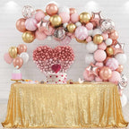 PartyDelight 60"X102" Rectangle Sparkly Gold Sequin Tablecloth for Wedding, Party, Christmas Decorations