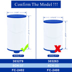 Cryspool® 2402 Filter Compatible with Watkins 303279(not 303263), FC-2402, Free Flow and Lifesmart Hot Tub Filter, 1 1/2" Finer Thread Spa Filter Cartridge, 2 Pack