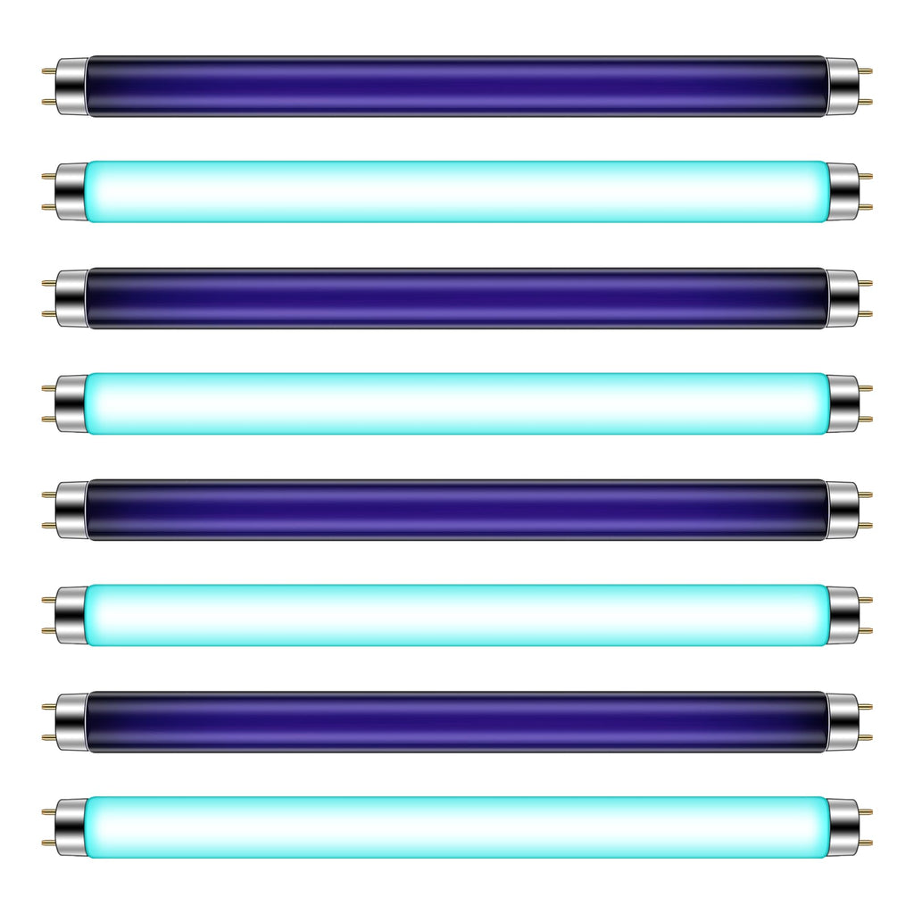 Qualirey 8 Pcs T8 Bug Zapper Replacement Bulbs, 10w Bug Zapper Bulb Lamp Tube for 20W Electronic Device, Replacement 13 Inch Length Fluorescent Tube for