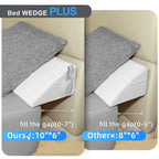 Talcusble King Size(76"x10"x6") Bed Wedge Pillow Plus/Bed Gap Filler for Headboard/Triangle Bolster Pillow/Fill The Gap(0-8") Between Your Headboard and Mattress/Wall(White)