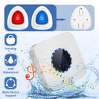 Caregiver Pager Wireless Call Buttons for Elderly Monitoring Smart Call System Alert Button for Seniors 1 SOS Call Buttons/Transmitters 2 Receivers Nurse Calling Alert for Home/Personal Attention