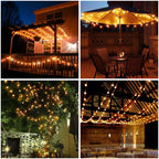 Metaku Globe String Lights Fairy Lights Battery Operated 16.4ft 50LED String Lights with Remote Waterproof Indoor Outdoor Hanging Lights Decorative Christmas Lights for Home Party Patio Garden Wedding