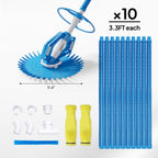 VINGLI Pool Vacuum Cleaner Automatic Sweeper Swimming Pool Creepy Crawler Vacuum with 33FT Hoses (Light Blue&White)