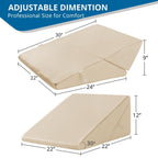 Sasttie Wedge Pillow Headboard, Adjustable Bed Wedge Pillow for After Surgery, Sleeping, Acid Reflux, Neck Pain, Back Pain, and Surgery Recovery, Beige