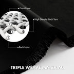 MIULEE 36 Inch Short Blackout Curtains Set of 4, Over Sink Kitchen Tier Curtain Thermal Insulated Privacy Drapes Mini Top & Bottom Rod Pocket Cafe Curtains for Small Windows Bathroom RV, Black