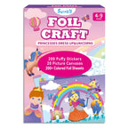 SOOVSY 200 Sheets Princesses & Unicorns Foil Art Fun Kit for Kids, Foil Art for Kids Art Craft DIY Creative Activity Birthday Christmas Gift Travel Toys for 4 5 6 7 8 9 Years Old Kids Girls Boys
