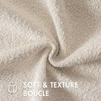 MIULEE Set of 2 Beige Throw Pillow Covers 20x20 Inch Decorative Couch Pillow Covers Textured Boucle Accent Solid Christmas Pillow Cases Soft for Cushion Chair Sofa Bedroom Livingroom Home Decor
