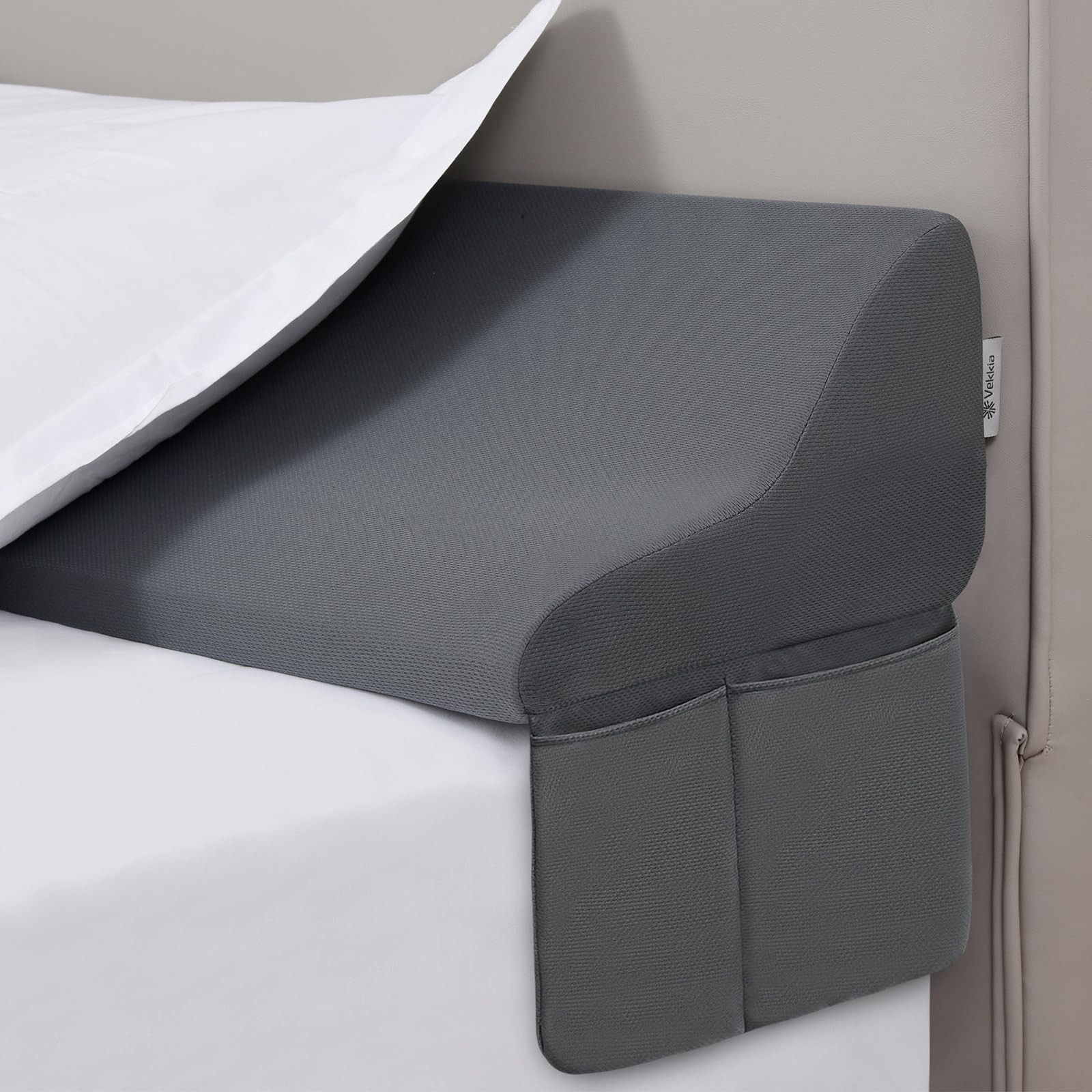 Vekkia Queen Bed Wedge Pillow for Headboard/Bed Gap Filler/Headboard Pillow,Pillow Wedge for Headboard Gap(0-6"),Bed Gap Pillow,Stop Loosing Your Pillows,Phone