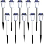 Gorrzai Solar Lights Outdoor 10 Pack Solar Pathway Lights Outdoor LED Waterproof Stainless Steel Driveway Lighting for Outdise, Yard, Walkway, Sidewalk, Garden, Lawn (Warm White)