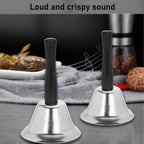 MCPINKY 2PCS Hand Bell,Silver Ringing Bell with Handle Dinner Bell Call Bell for Elderly Bell for Classroom Christmas Pets