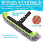Sepetrel Deluxe Swimming Pool Cleaning Kit Including Rubber Edge Skimmer Net,17.5" Pool Brush Head & Hand Scrub Brush(NO Pole)