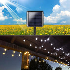 1-Pack Warm White & 1-Pack Cool White Total 100 LED 64FT Crystal Globe Solar String Lights Outdoor, Waterproof Solar Outdoor Lights with Modes, Solar Lights for Garden Tree Patio Christmas Decoration