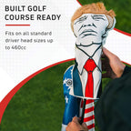 Pins & Aces Keep America Great Premium Golf Club Headcover - Quality Leather, Hand-Made Funny Head Cover - Style and Customize Your Golf Bag - Tour Inspired, Donald Trump Golf Design (Driver)