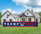 Trump Vance 2024 Presidential Election Large Banner Sign Flag with Brass Grommets,Trump JD Vance Make America Great Again Outdoor Sign House Banner Yard Lawn Decoration 98X18''