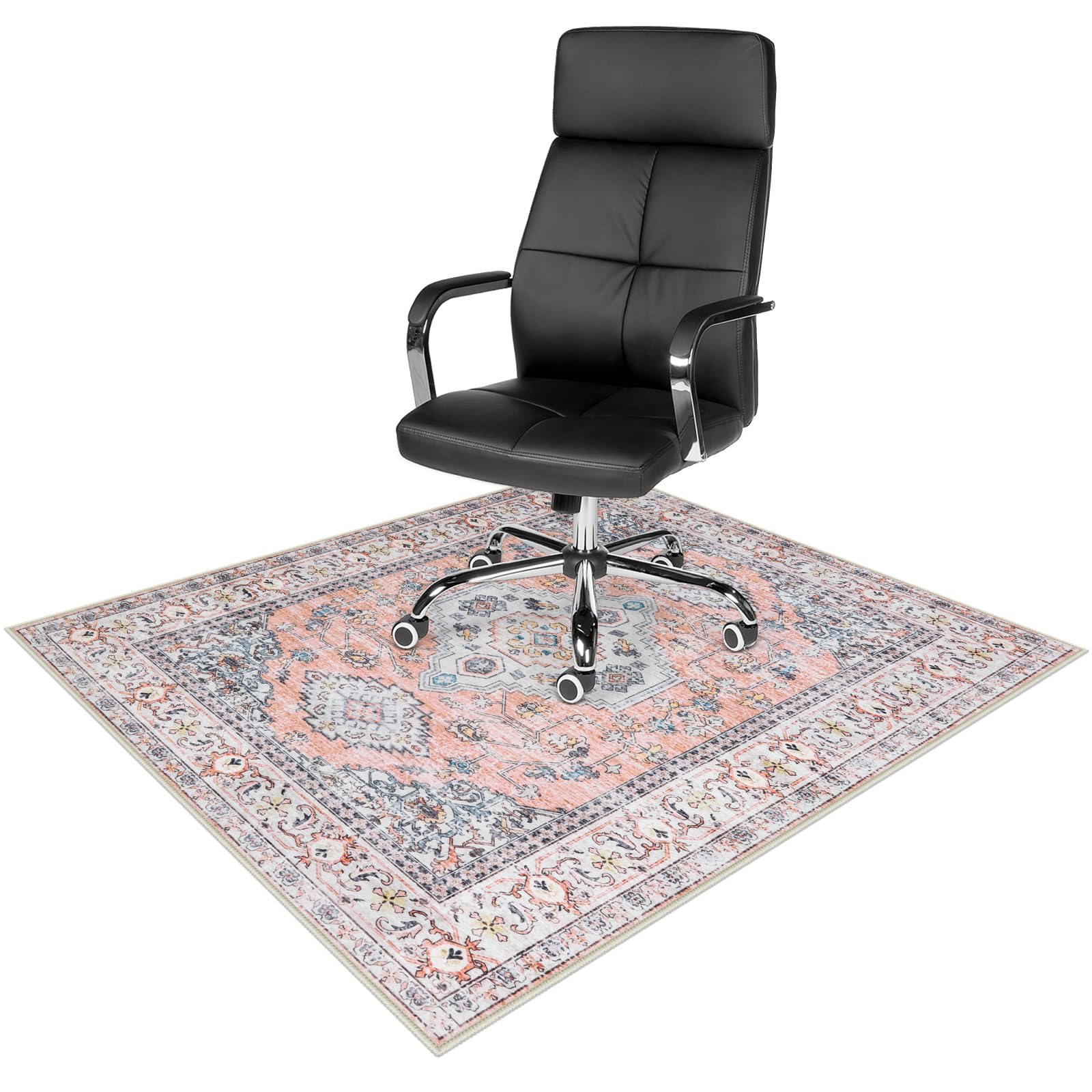 Anidaroel Desk Chair Mat for Hardwood Floor & Tile, 48"x60" Office Chair Mat for Hard Floors, Chair Rug for Rolling Chair, Low Pile Carpet Protector Mat for Office Chair, Easy to Roll