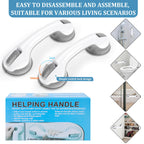 Shower Handle 2 Packs Grab Bars for Bathtubs & Showers, 12 inch Grab Bars for Bathroom with Strong Hold Suction Cup, Balance Bar Safety Hand Rail for Injury, Senior, Elderly Grey