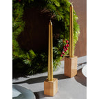 CANDWAX 10 inch Gold Taper Candles Set of 4 - Christmas Candles Taper Dripless - Tall Candles Long Burning Fragrance-Free - Gold Candlesticks