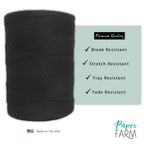 Durable Loom Warp Thread (Black), One Spool, 8/4 Warp Yarn (800 Yards), Perfect for Weaving: Carpet, Tapestry, Rug, Blanket or Pattern - Warping Thread for Any Loom