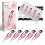 PMUBEAUT 10Pcs NANO Tattoo Cartridge Needles Disposable 1RL Round Liner Long Tape Permanent Makeup Needles Eyebrows Eyeliners Lip Blushing Microblading Supplies for Rotary Tattoo Pen (20/1RLLT)
