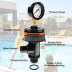 98209800 Manual Air Relief Valve Assembly with Pool Filter Pressure Gauge, Spa Pool Filter Pressure Valve Compatible with Pentair Air Relief Valve Fit for FNS, Clean and Clear, Quad De, 4000 Series