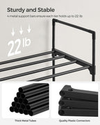 SONGMICS Shoe Rack, 3 Tier Shoe Organizer, Metal Shoe Storage Shelf for 15 Pairs of Shoes, Easy to Assemble, Entryway, Black ULSA303B02