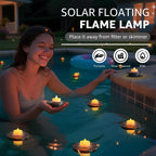 GGNOO Solar Floating Pool Lights, 5-Pack Solar-Powered Float Candles Lamps Tea Light for Pond Party Garden Backyard Outdoor Decor